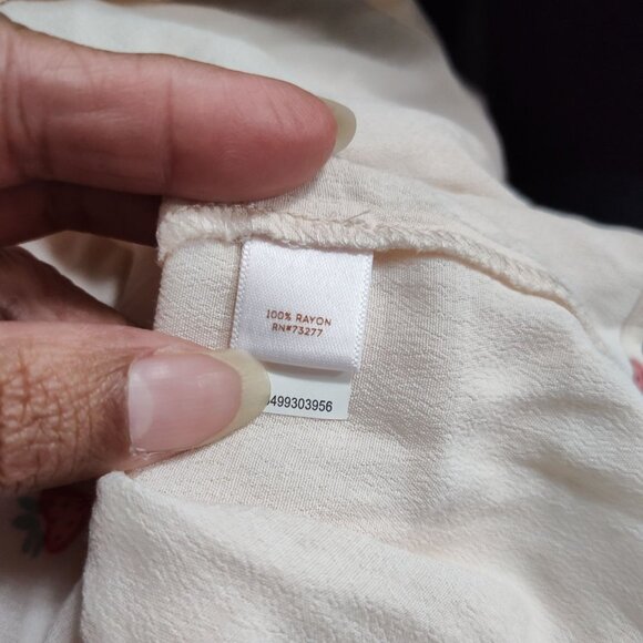 LC Lauren Conrad Button Up Tie Blouse Long Sleeve Strawberry Pink Women Size L - Picture 5 of 12